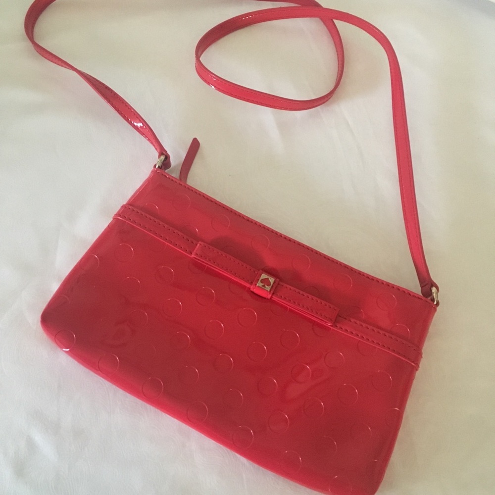 Kate Spade red crossbody with front bow